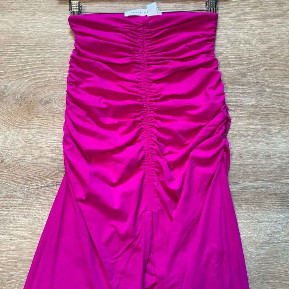Susana Monaco gathered slit front skirt magenta - size small - Picture 5 of 6